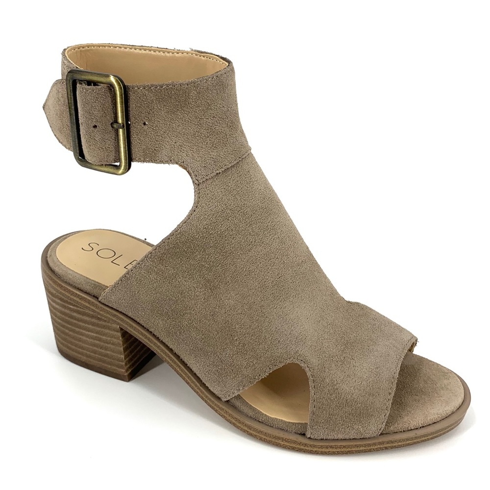 SOLE SOCIETY NEW Tally Block Heel Sandal Suede: 5M